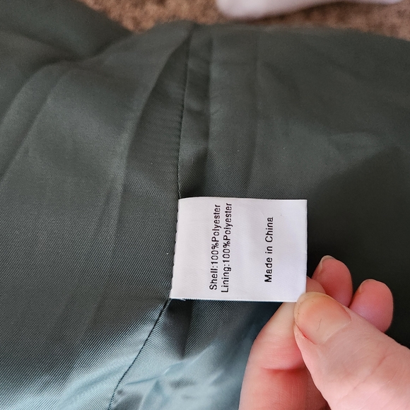 Allegra K Womens Green Pea Coat - Picture 6 of 7